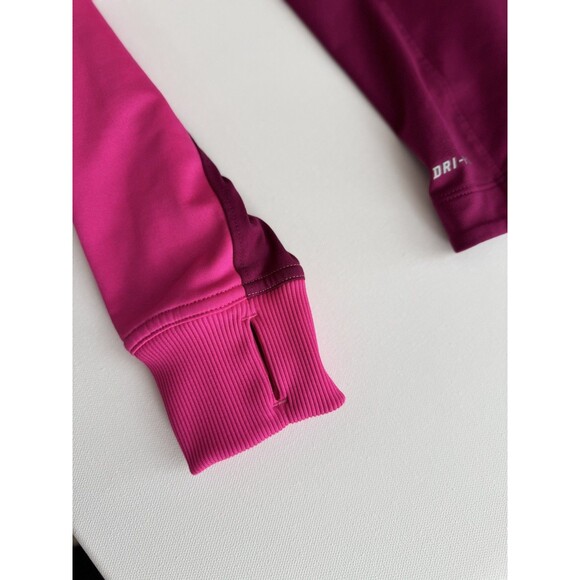 Nike Running Womens Sweatshirt Small Dri-Fit Hooded 1/4 Zip Pullover Pink - Picture 5 of 8